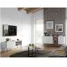 Buffet design, 180 cm longeur, 3 portes, chêne et noir, Gamme nina