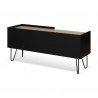 Meuble tv design avec une porte coulissante, chêne et noir, Gamme nina