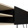 Meuble tv design avec une porte coulissante, chêne et noir, Gamme nina