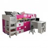 Lit combiné enfant 90x200  avec bureau et rangements  , Gamme dream