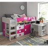 Lit combiné enfant 90x200  avec bureau et rangements  , Gamme dream