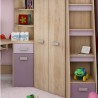 Lit mezzanine enfant en bois, espace bureau et rangements, 1 échelle,  Gamme gramsh