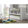 Lit superpose enfant 90x200 avec rangements , Gamme bonny