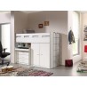 Lit mezzanine 90x200 avec bureau et rangements, Gamme bonny