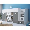 Lit combiné enfant 90x200  avec escalier  et  bureau , Gamme dream
