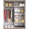 ARMOIRE DRESSING DESIGN 2 PORTES COULISSANTES CHENE ET BLANC ? GAMME WESEL