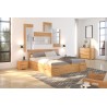 Lit double bois hetre massif avec tiroirs de rangement  , Gamme nash