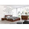 Lit double  design en pin massif avec tiroirs de rangement , Gamme indigo