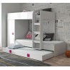 Lit gigogne enfant avec armoire et tiroir blanc, Gamme dream