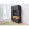 Vaisselier design bas, 1 porte, 1 porte vitrée a droite,  Gamme florence