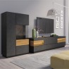 Vaisselier design bas, 1 porte, 1 porte vitrée a droite,  Gamme florence