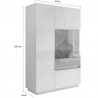 Vaisselier design bas, 1 porte, 1 porte vitrée a droite,  Gamme florence