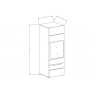 Vaisselier et vitrine 1 porte  4 niches, couleur noir et bois, Gamme TOREKB