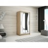 Armoire dressing,  longeur 100 cm, 2 portes , 2 pendries et 5 niches, couleur somona,  Gamme WAVE