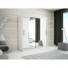 Armoire dressing,  longeur 180 cm, 2 portes , 2 pendries et 5 niches, couleur blanc,  Gamme WAVE