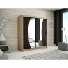 Armoire dressing,  longeur 180 cm, 2 portes , 2 pendries et 5 niches, couleur somona,  Gamme WAVE