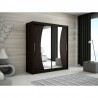 Armoire dressing,  longeur 180 cm, 2 portes , 2 pendries et 5 niches, couleur wenge,  Gamme WAVE