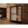 Armoire dressing,  2 portes, 2 penderies et 5 niches,  Gamme RICCIANO_T2