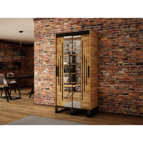 Armoire dressing,  2 portes, 2 penderies et 5 niches,  Gamme RICCIANO_Y1