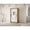 Armoire dressing,  longeur 100 cm, 2 portes, 2 penderies et 5 niches,  Gamme YORK_01