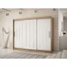 Armoire dressing,  longeur 250 cm, 3 portes, 2 penderies et 10 niches,  Gamme YORK