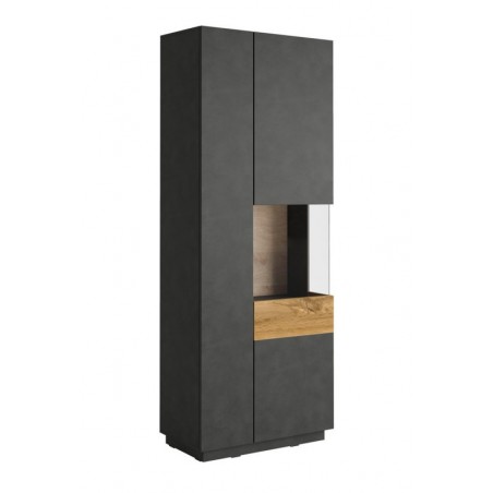 Vaisselier en bois, 2 portes, 8 étagères, 1 niche, Gamme florence