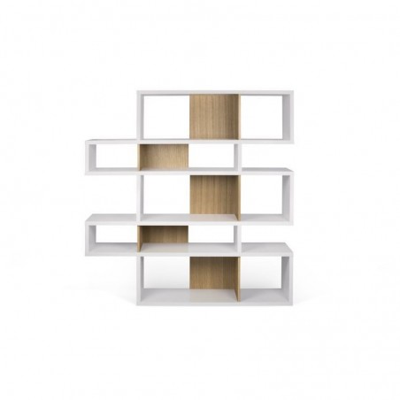 Bibliothèque design multi-niches finition chêne, Gamme london