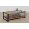 Table basse double plateau en teck recyclé, rectangulaire, Gamme atelier