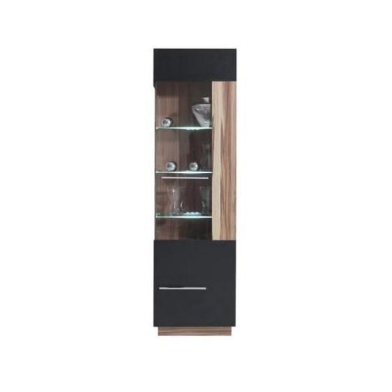 Vaisselier en bois, 1 porte, 1 porte vitrée, Gamme mya
