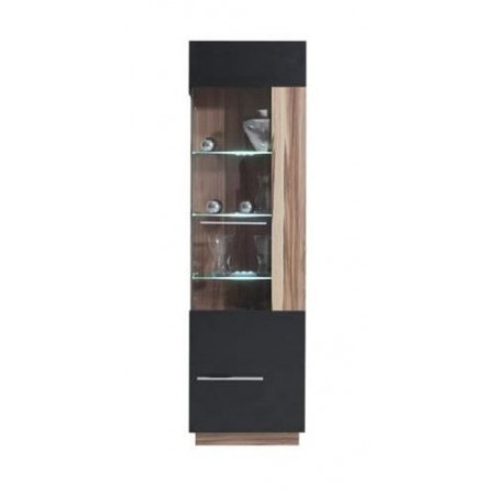 Vaisselier en bois, 1 porte, 1 porte vitrée, Gamme mya