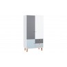 Armoire enfant en bois, 3 portes, 2 tiroirs, Gamme tomar