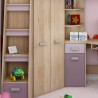 Lit mezzanine enfant en bois, espace bureau et rangements, 1 échelle,  Gamme gramsh
