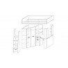 Lit mezzanine enfant en bois, espace bureau et rangements, 1 échelle,  Gamme gramsh
