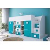 Lit combiné enfant 90x200  avec escalier  et  bureau , Gamme dream