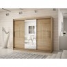 Armoire dressing,  longeur 250 cm, 3 portes, 2 penderies et 10 niches,  Gamme YORK_01