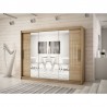 Armoire dressing,  longeur 250 cm, 3 portes, 2 penderies et 10 niches,  Gamme YORK_02