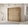 Armoire dressing,  longeur 150 cm, 2 portes, 2 penderies et 5 niches,  Gamme YORK