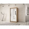 Armoire dressing,  longeur 120 cm, 2 portes, 2 penderies et 5 niches,  Gamme YORK_02