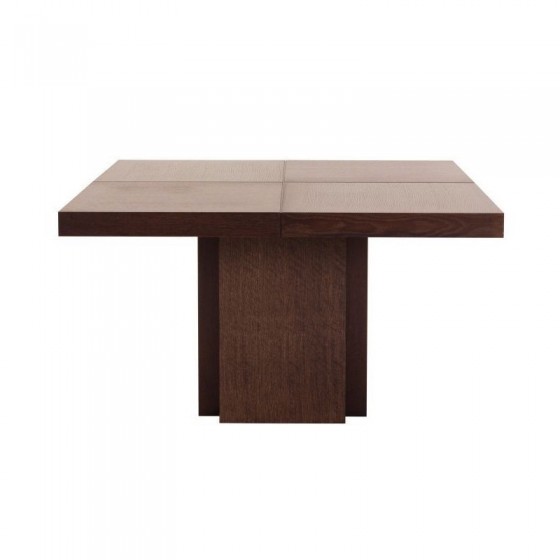 Table à manger design 150x150 cm, finition chocolat, Gamme dusk