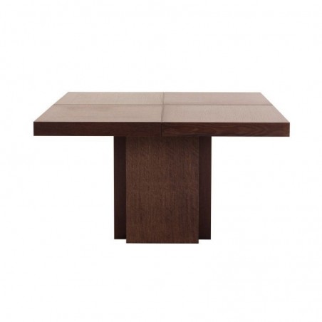 Table à manger design 150x150 cm, finition chocolat, Gamme dusk