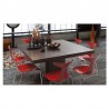 Table à manger design 150x150 cm, finition chocolat, Gamme dusk