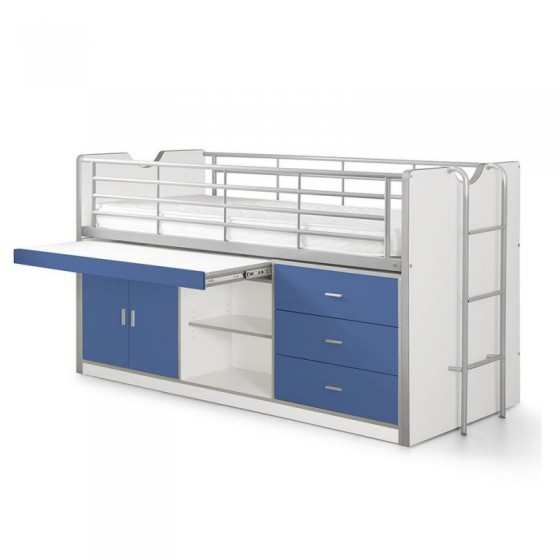 Lit compact enfant 90x200 avec bureau rabattable- Gamme bonny
