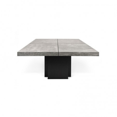 Table à manger design 150x150 cm, finition chocolat, Gamme dusk