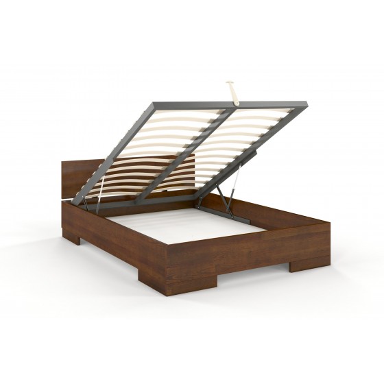Lit double  design en pin massif avec sommier relevable, Gamme vento