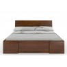 Lit double  design en pin massif avec tiroirs de rangement , Gamme indigo