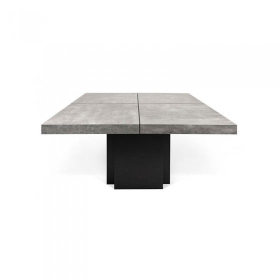 Table à manger design 150x150 cm, finition chocolat, Gamme dusk