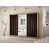 Armoire dressing,  longeur 250 cm, 3 portes, 2 penderies et 10 niches,  Gamme YORK_01