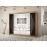 Armoire dressing,  longeur 250 cm, 3 portes, 2 penderies et 10 niches,  Gamme YORK_02