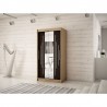 Armoire dressing,  longeur 120 cm, 2 portes, 2 penderies et 5 niches,  Gamme YORK_01