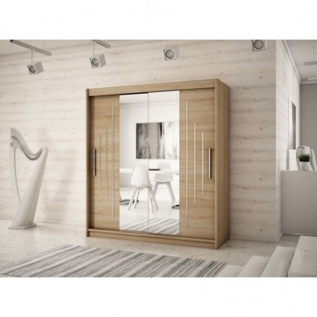 Armoire dressing,  longeur 180 cm, 2 portes, 2 penderies et 10 niches,  Gamme YORK_01